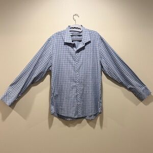 Zachary Prell Blue and White Plaid Shirt